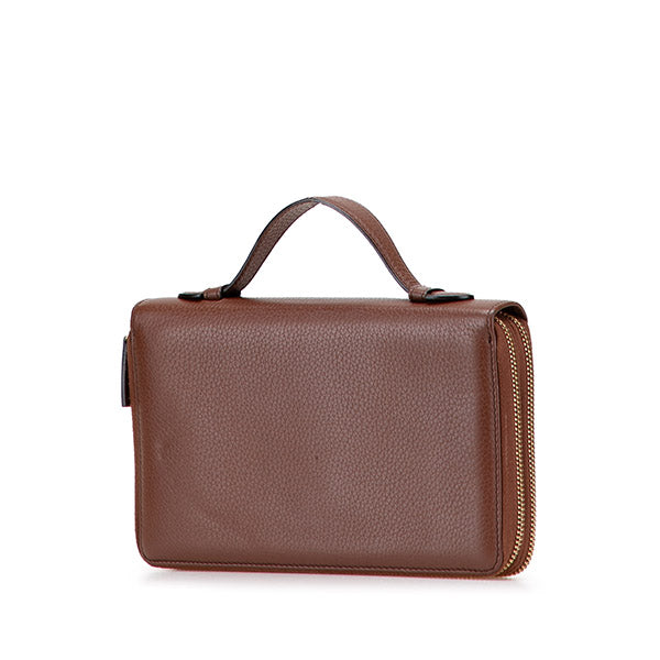 Pebbled Calfskin Soho Travel Document Case