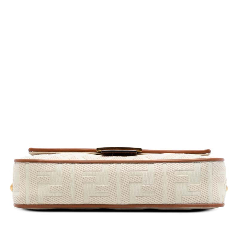 Zucca Embroidered Canvas Baguette Satchel