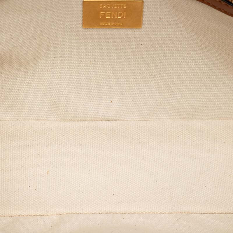 Zucca Embroidered Canvas Baguette Satchel