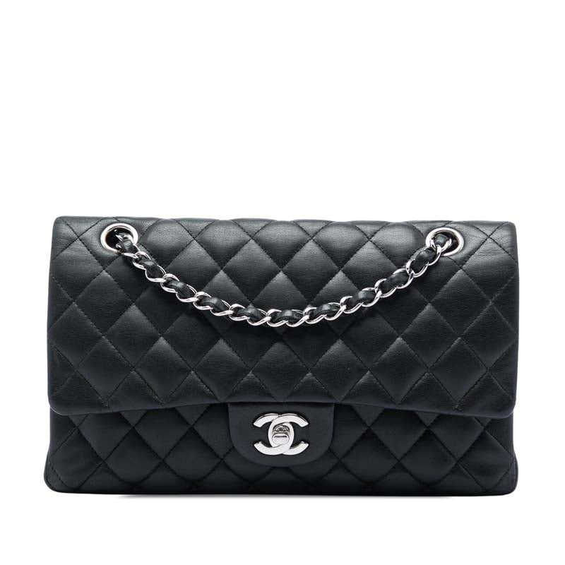 Medium Classic Lambskin Double Flap