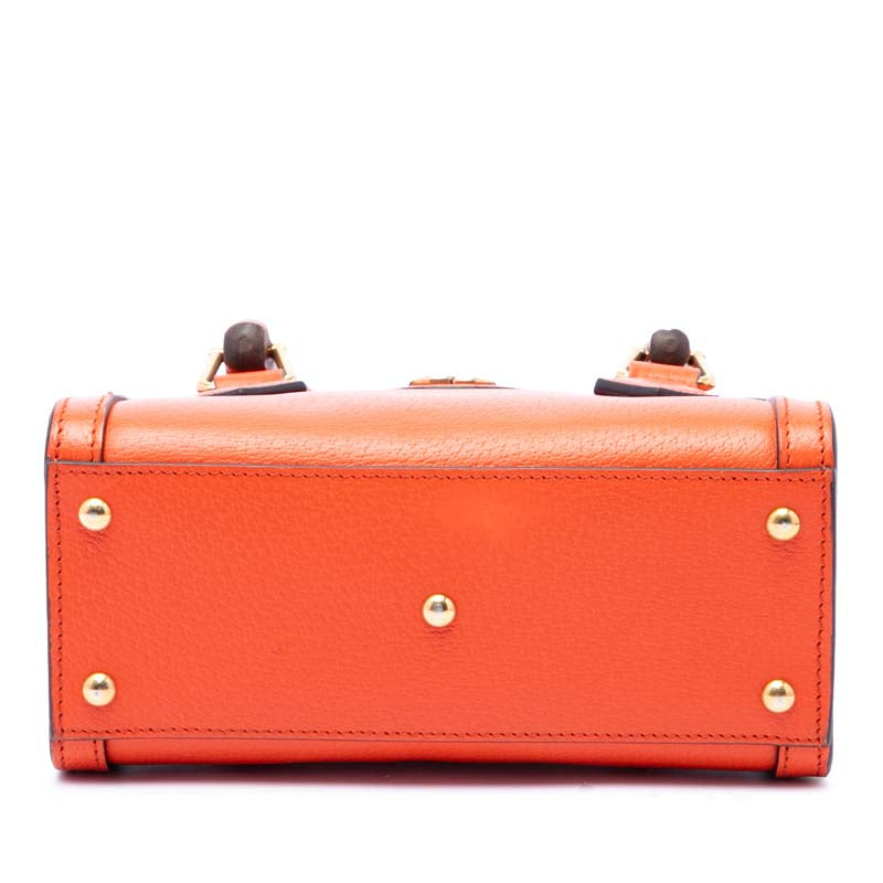 Small Calfskin Bamboo Diana Satchel