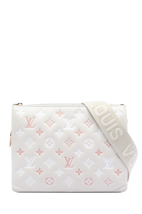 Tricolor Monogram Embossed Lambskin Coussin PM