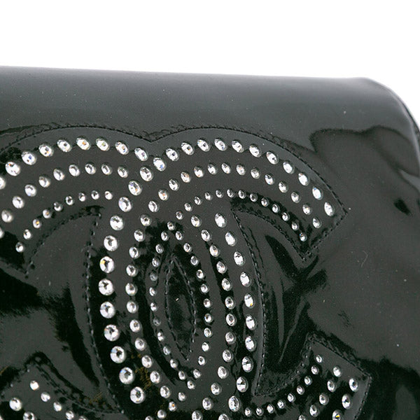 CC Patent Strass Embellished Wallet On Chain