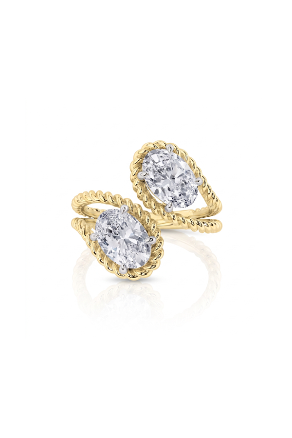 Rope Toi et Moi Oval Diamond Ring (2 CTW)