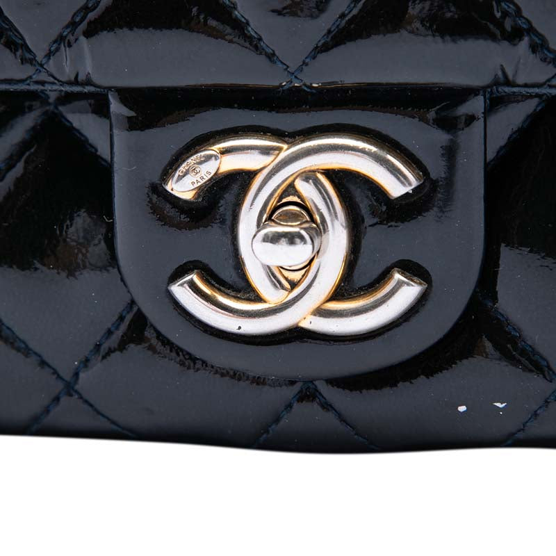 Paris Salzburg Medium Patent and Goatskin CC Eyelet Flap