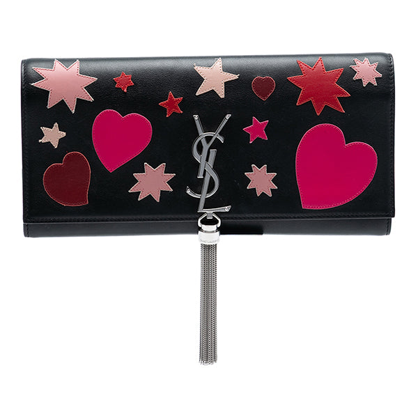 Medium Leather Monogram Kate Heart Star Patchwork Clutch