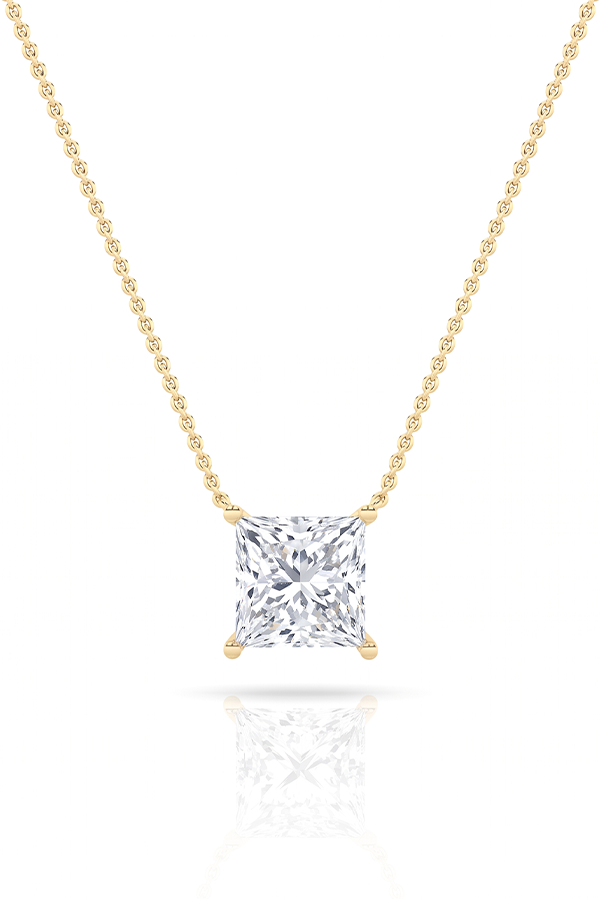 Princess Diamond Solitaire Necklace (1 CTW)