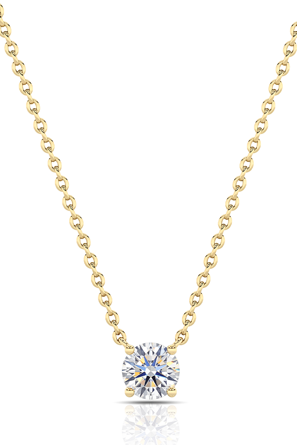 Round Diamond Solitaire Pendant Necklace (1 CTW)