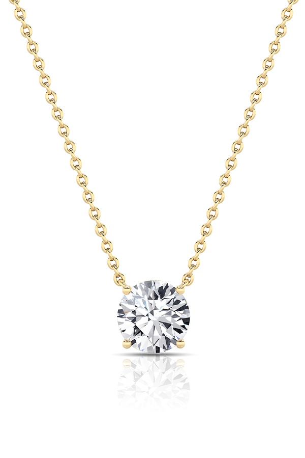Round Diamond Solitaire Pendant Necklace (3 CTW)