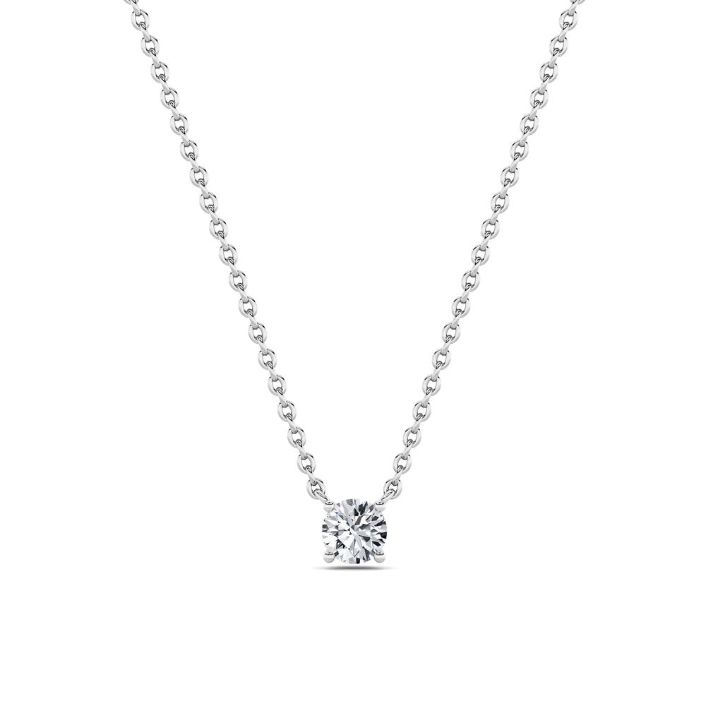 Round Diamond Solitaire Pendant Necklace (1 CTW)