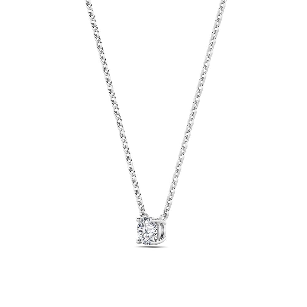 Round Diamond Solitaire Pendant Necklace (1 CTW)