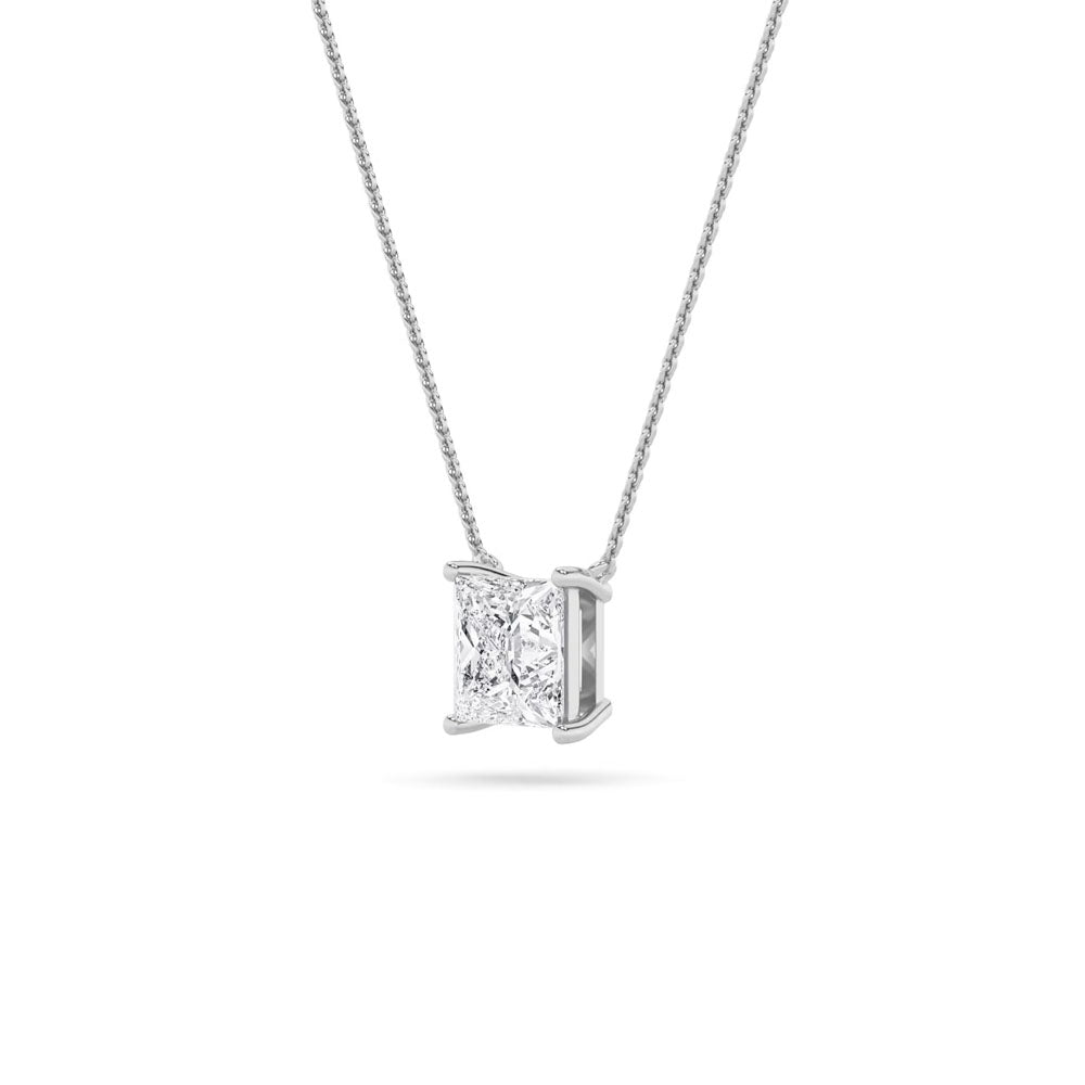 Princess Diamond Solitaire Pendant Necklace (1 CTW)