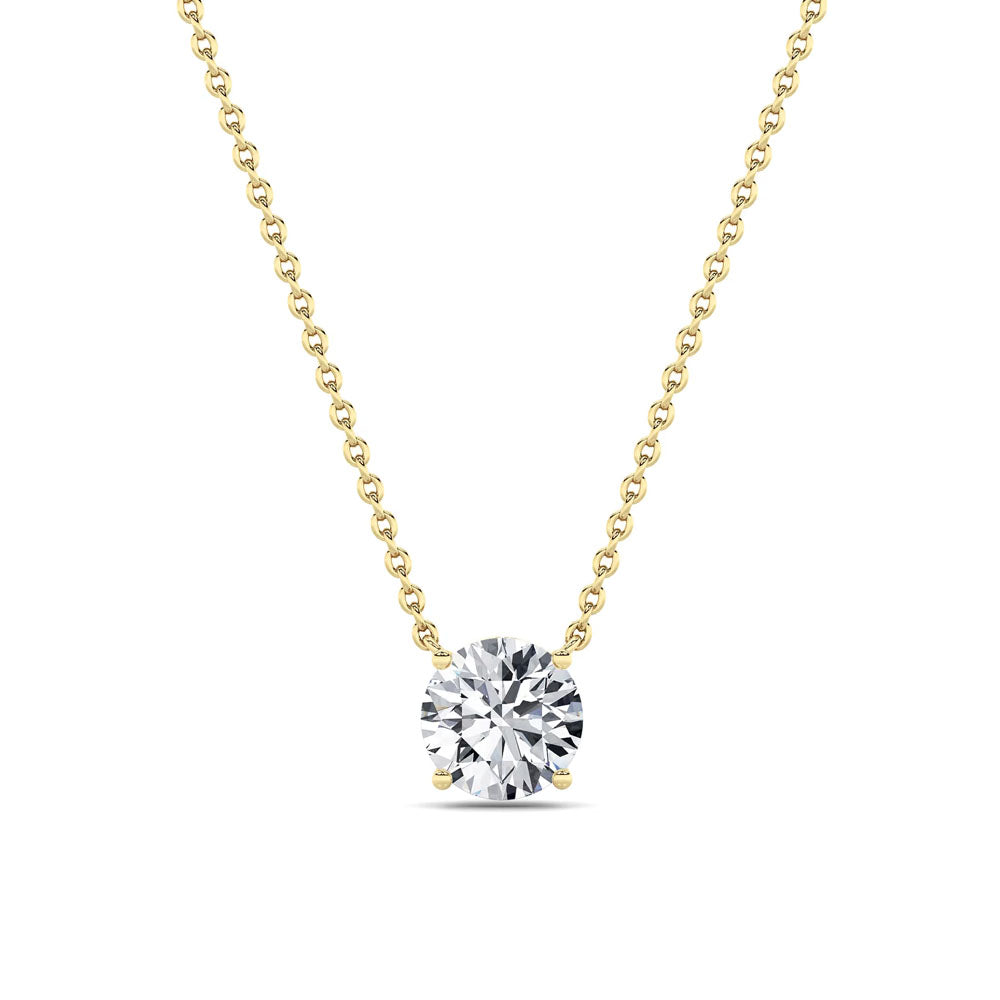 Round Diamond Solitaire Pendant Necklace (1 CTW)