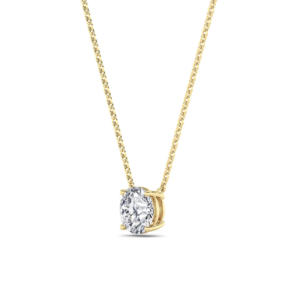 Round Diamond Solitaire Pendant Necklace (1 CTW)