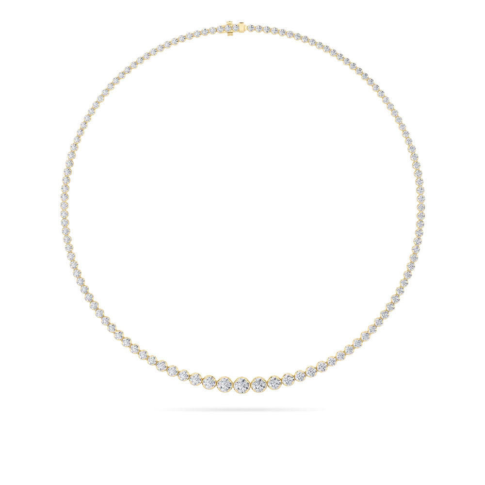Bezel Set Round Diamond Riviera Necklace (10 CTW)