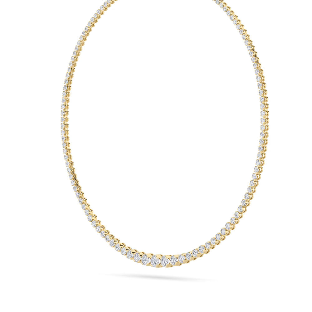 Bezel Set Round Diamond Riviera Necklace (10 CTW)