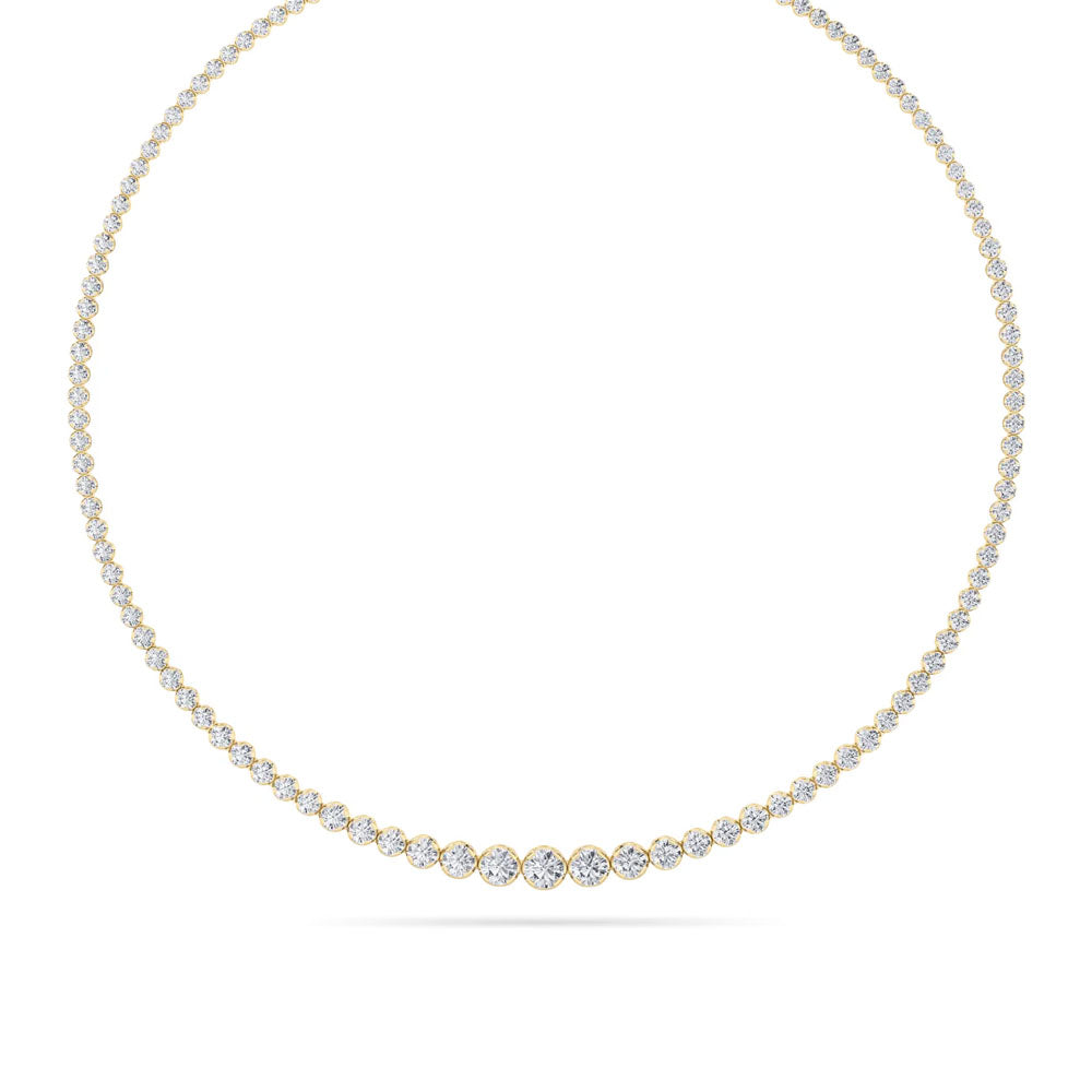 Bezel Set Round Diamond Riviera Necklace (10 CTW)