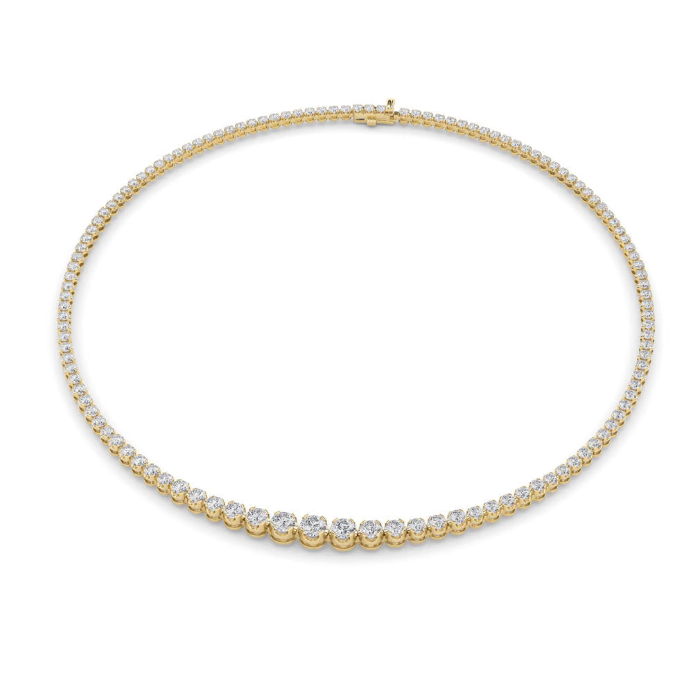 Bezel Set Round Diamond Riviera Necklace (10 CTW)