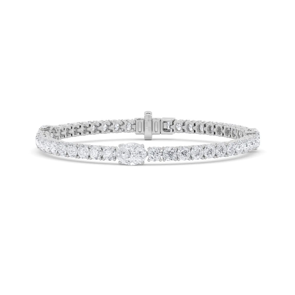 East West Emerald Station Tennis Bracelet (10 CTW)