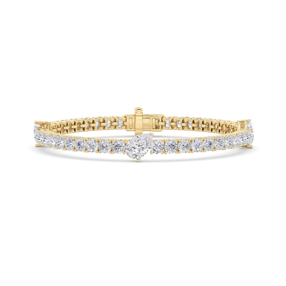 East West Pear Diamond Tennis Station Bracelet (10 CTW)