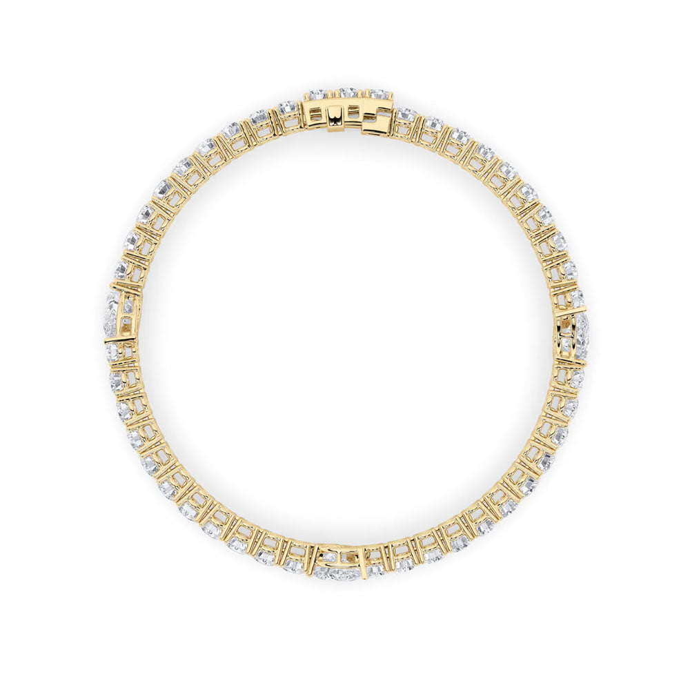 East West Pear Diamond Tennis Station Bracelet (10 CTW)