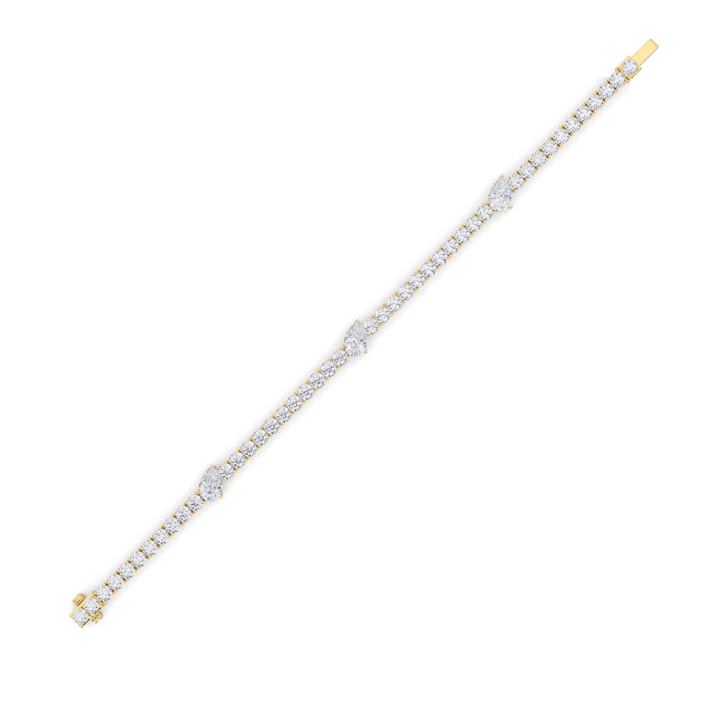 East West Pear Diamond Tennis Station Bracelet (10 CTW)