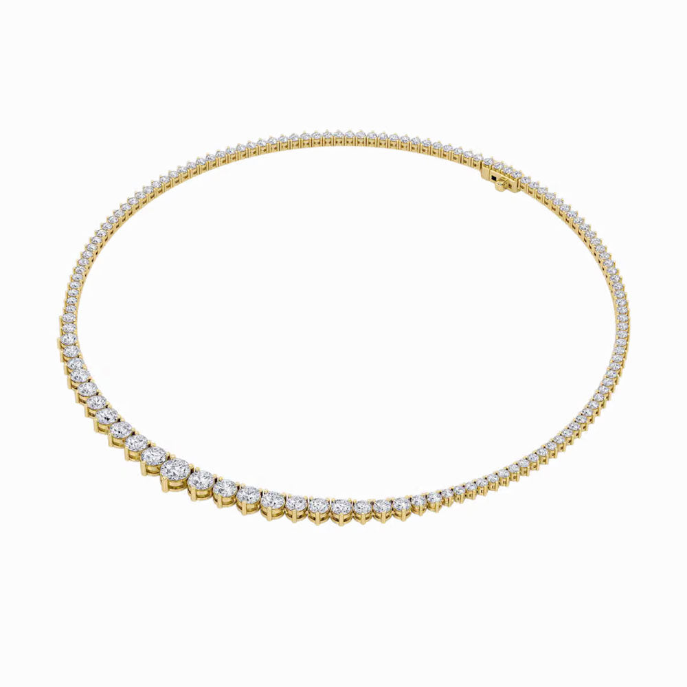 Graduated Round Diamond Tennis Necklace (15 CTW)