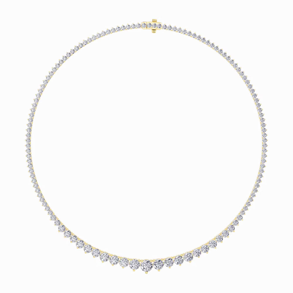 Graduated Round Diamond Tennis Necklace (15 CTW)