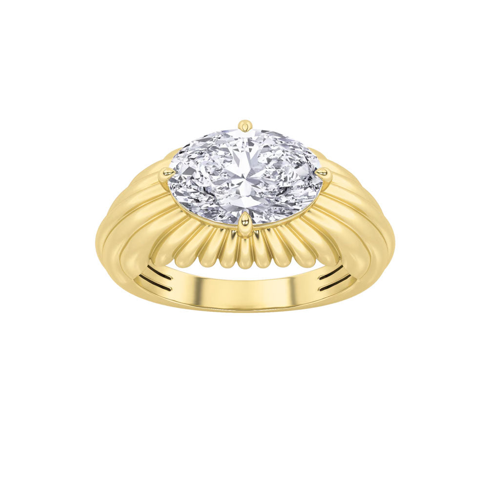 Oval Diamond Fluted Ring (2 CTW)