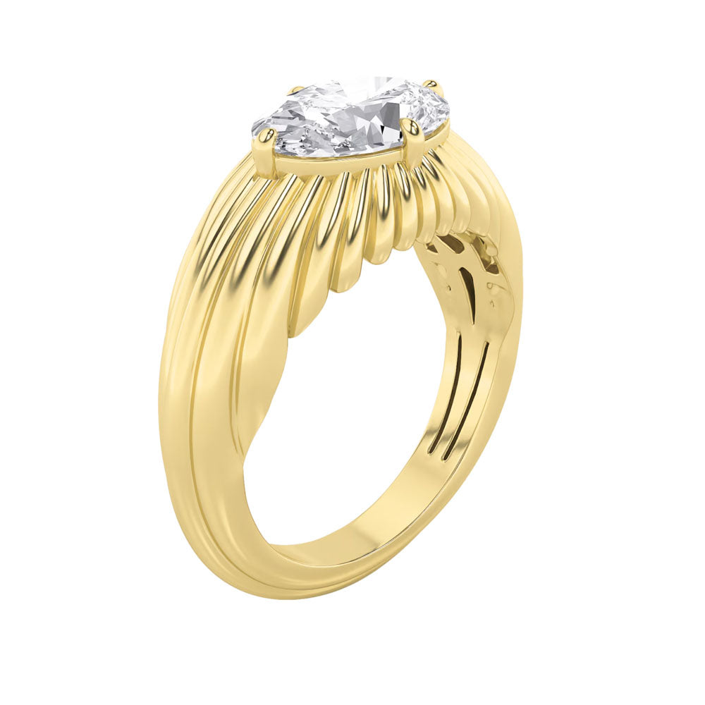 Oval Diamond Fluted Ring (2 CTW)