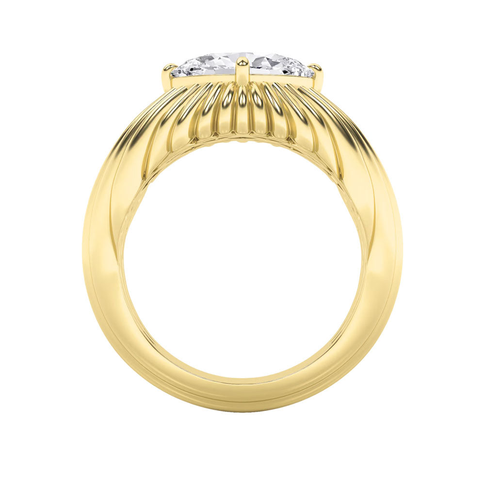 Oval Diamond Fluted Ring (2 CTW)