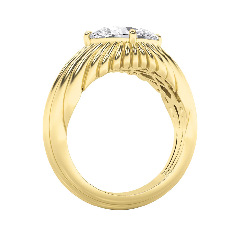 Oval Diamond Fluted Ring (2 CTW)