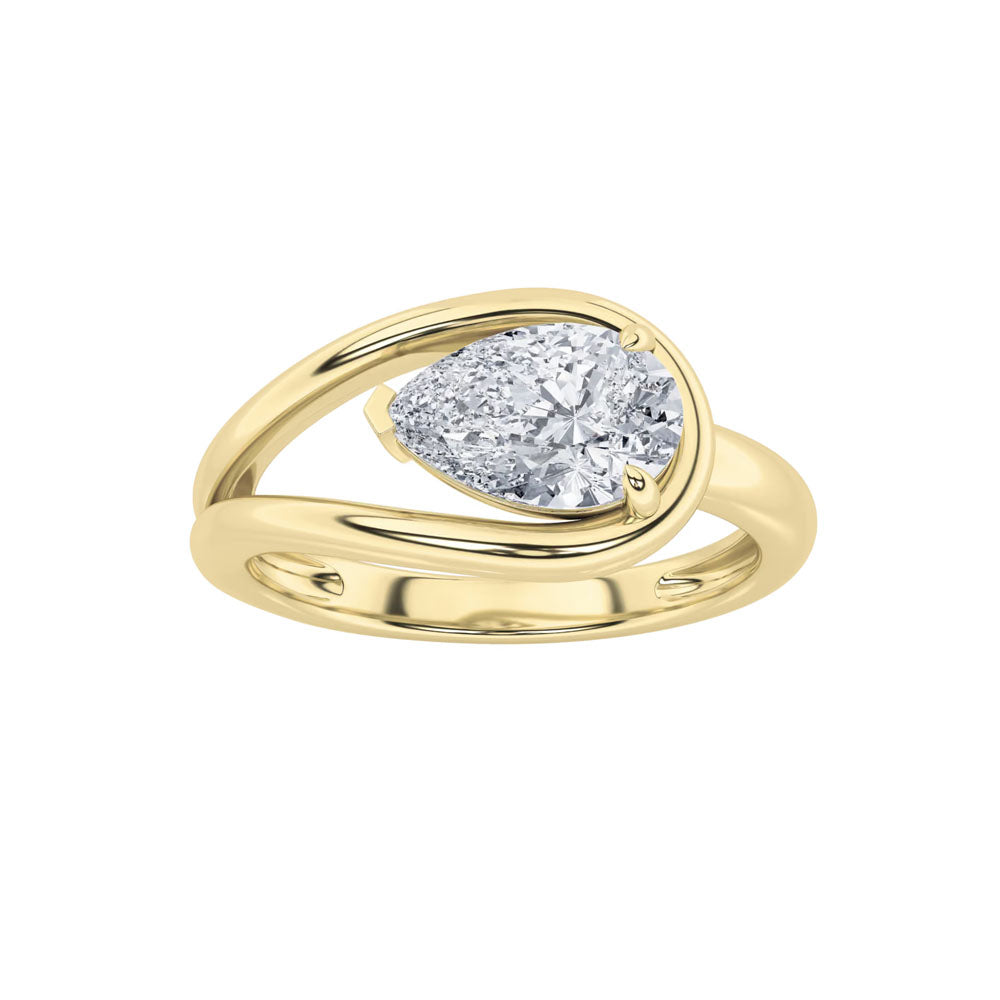 East West Pear Sculptural Ring (1 CTW)
