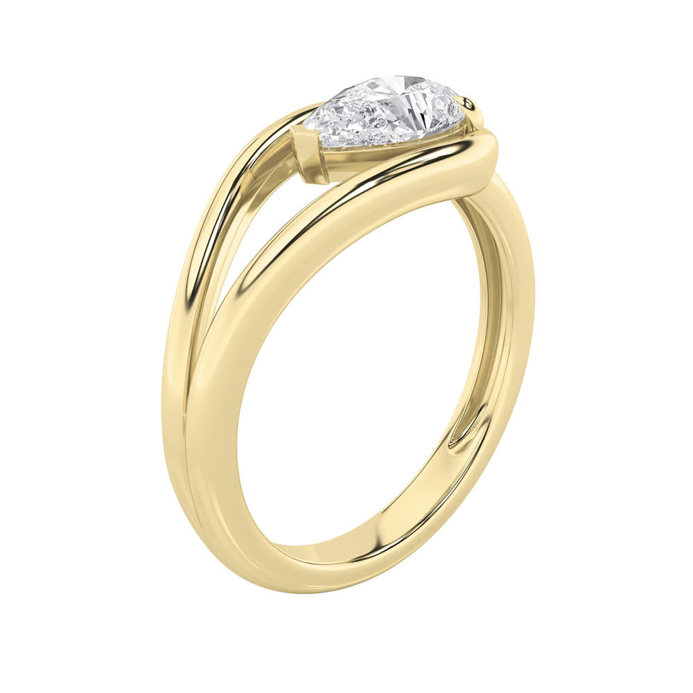 East West Pear Sculptural Ring (1 CTW)