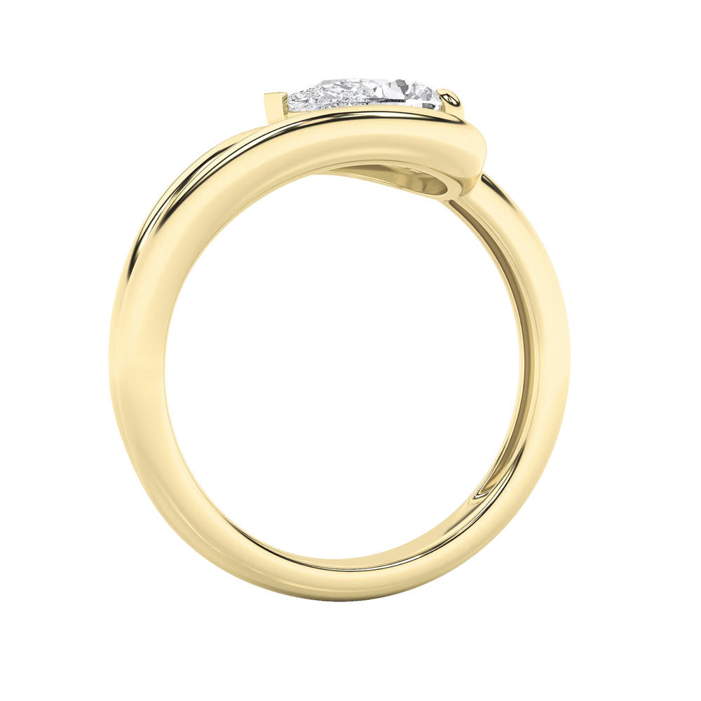 East West Pear Sculptural Ring (1 CTW)