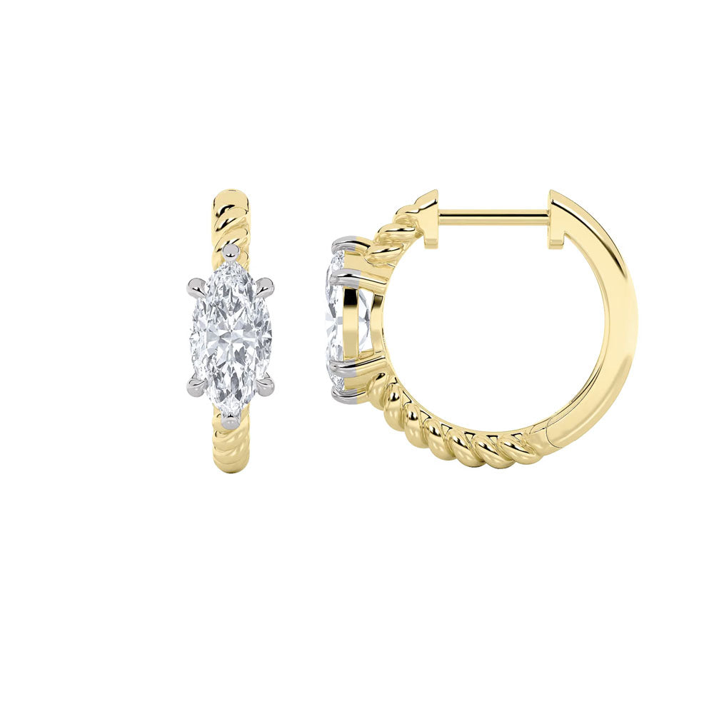 Marquise Diamond Rope Hoop Earrings (1 CTW)