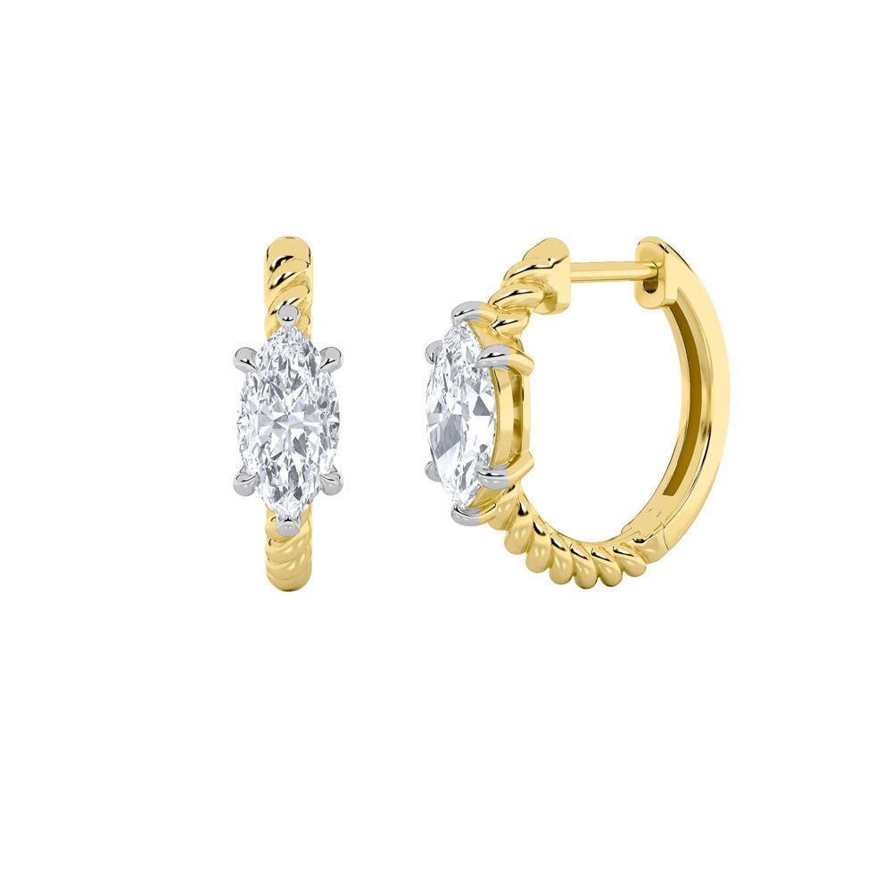 Marquise Diamond Rope Hoop Earrings (1 CTW)