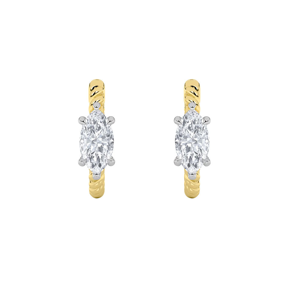 Marquise Diamond Rope Hoop Earrings (1 CTW)