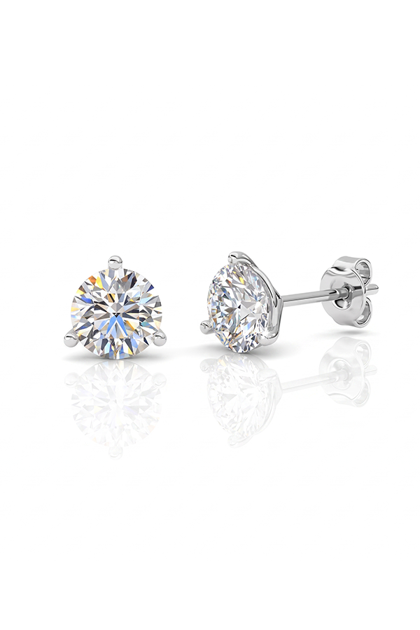 Martini Round Diamond Stud Earrings  (2 CTW)