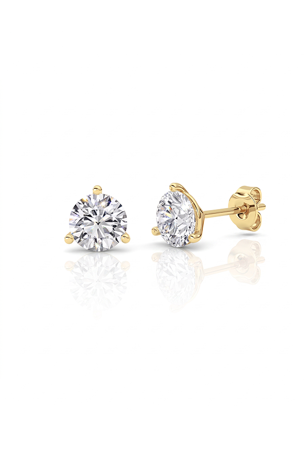 Martini Round Diamond Stud Earrings (2 CTW)