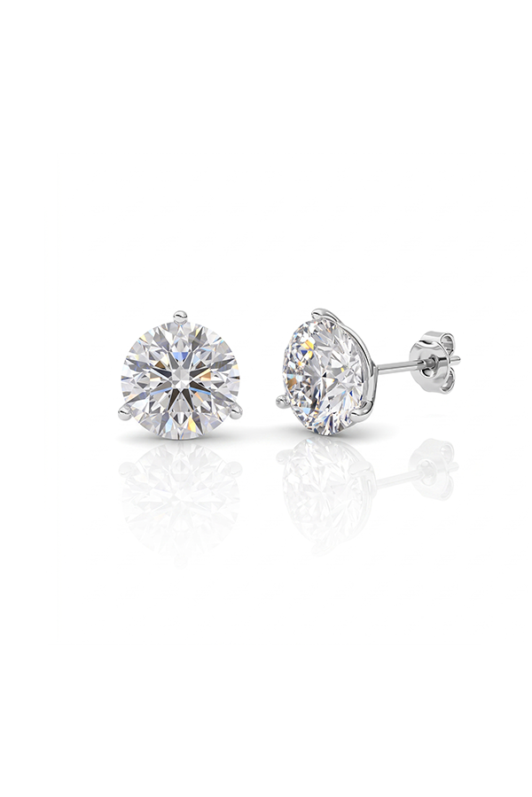 Martini Round Diamond Stud Earrings (5 CTW)
