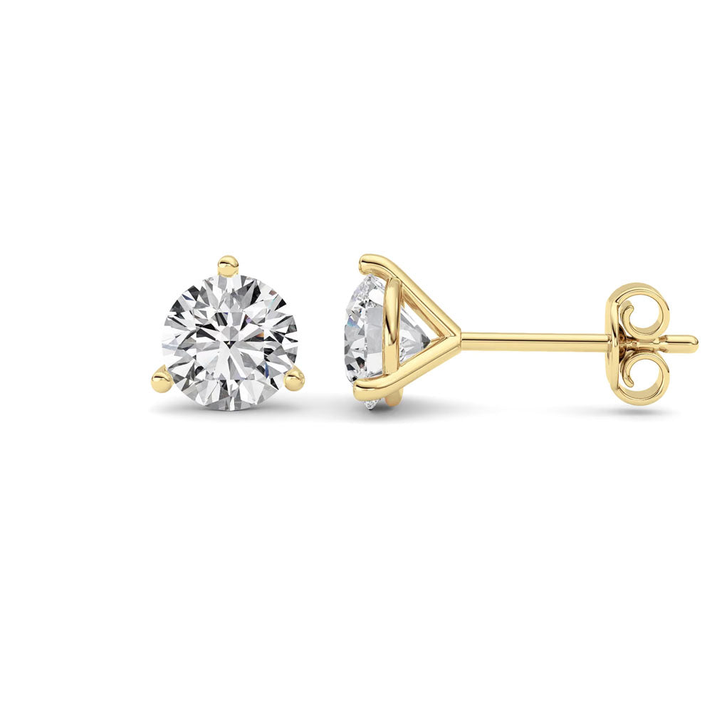Martini Round Diamond Stud Earrings (2 CTW)