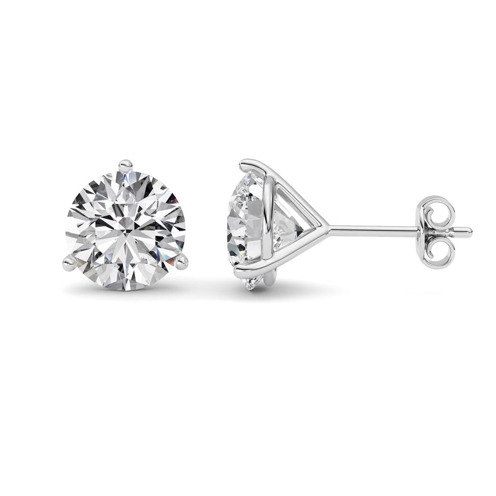 Martini Round Diamond Stud Earrings (5 CTW)