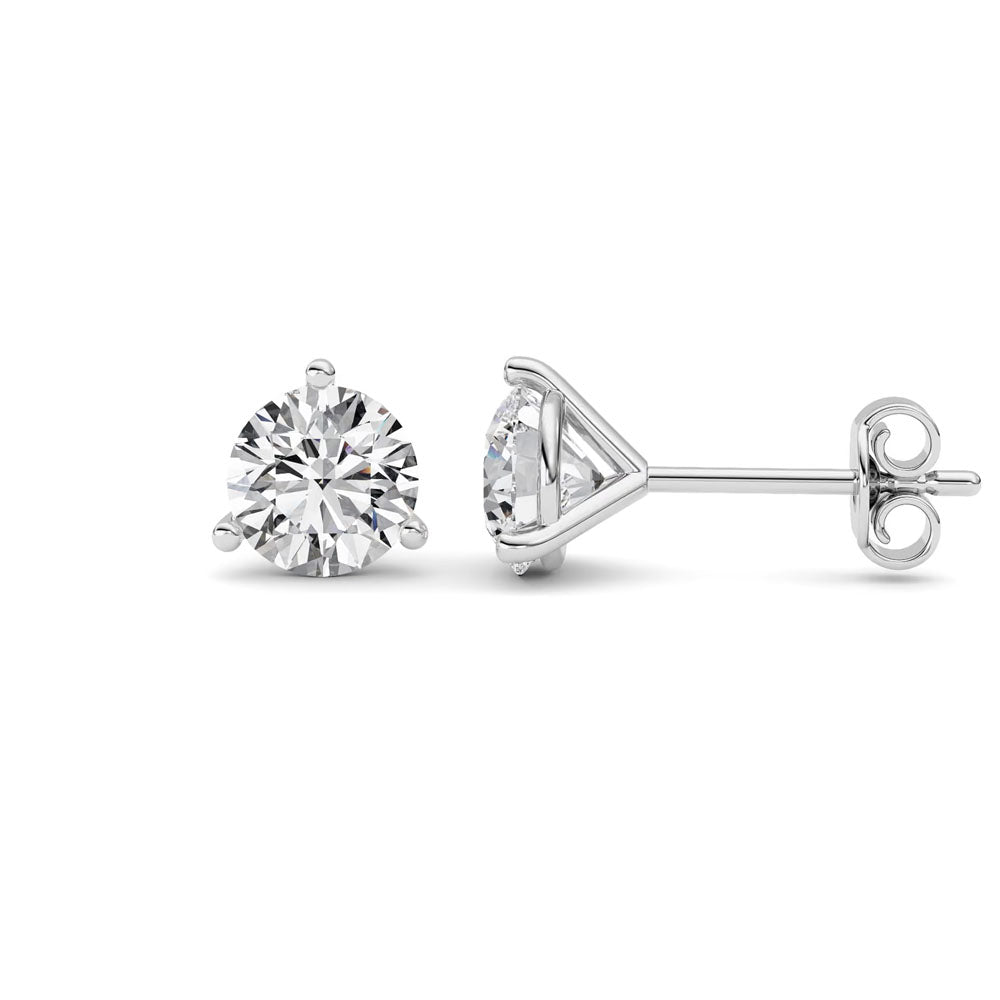 Martini Round Diamond Stud Earrings  (2 CTW)