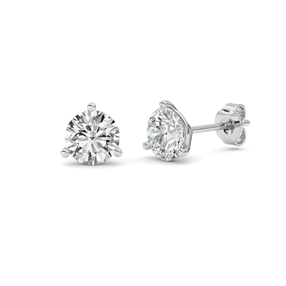 Martini Round Diamond Stud Earrings  (2 CTW)