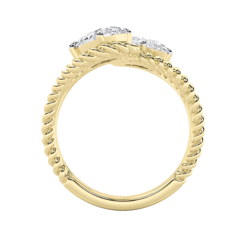 Rope Toi et Moi Oval Diamond Ring (2 CTW)