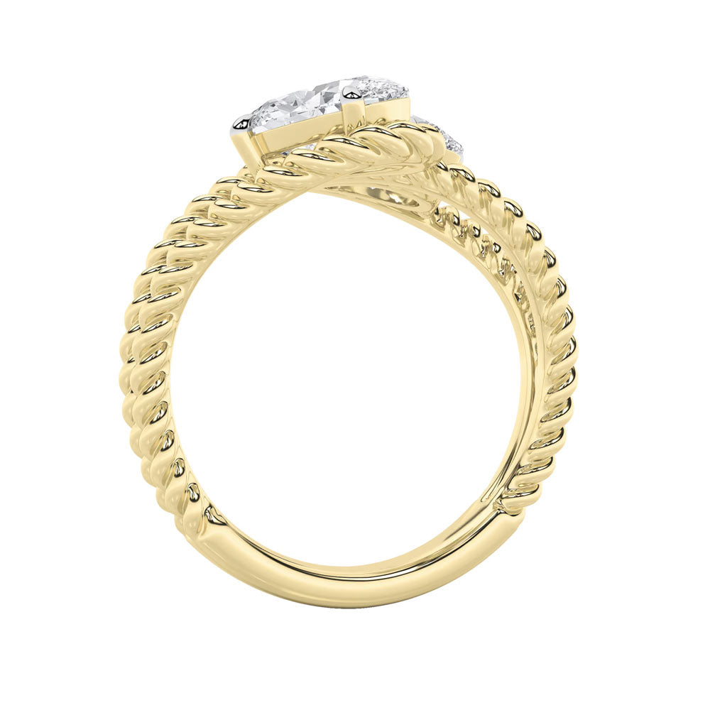 Rope Toi et Moi Oval Diamond Ring (2 CTW)