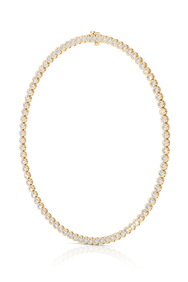 Bezel Set Round Diamond Tennis Necklace (10 CTW)