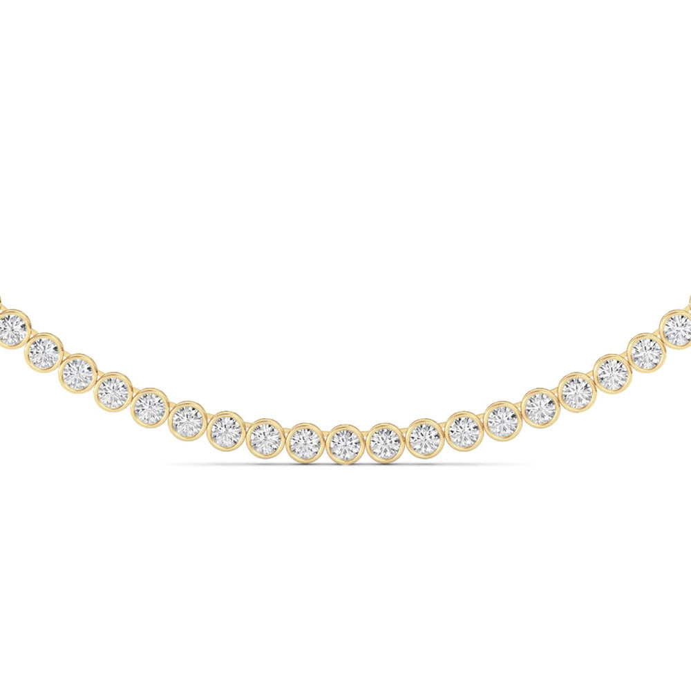 Bezel Set Round Diamond Tennis Necklace (10 CTW)
