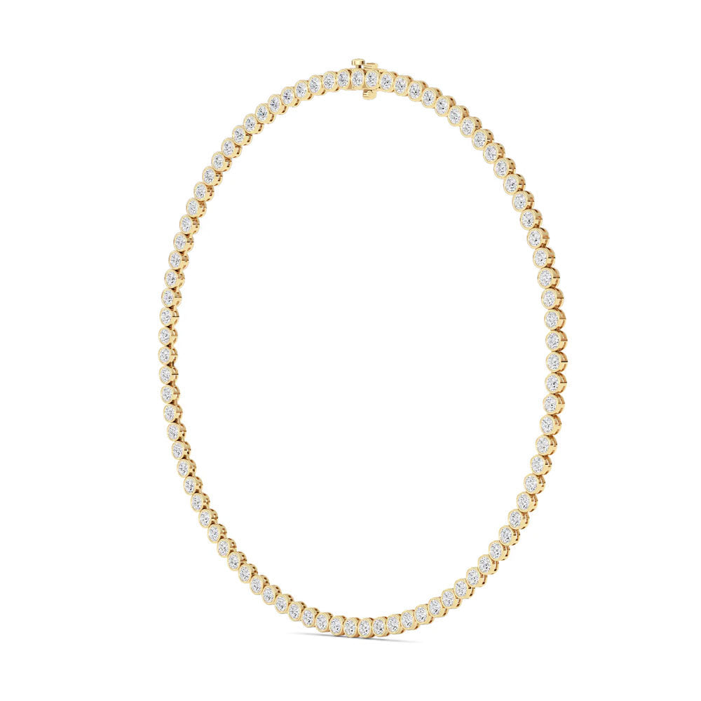 Bezel Set Round Diamond Tennis Necklace (10 CTW)